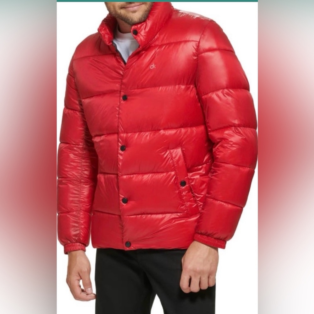 NWT Calvin Klein Men's Quilted Puffer Red Medium Jacket